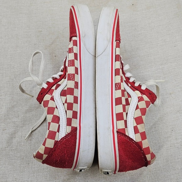 Vans Old Skool Checkerboard Red Suede Low Top Skate Shoes Men‎ US 10 UK 9 EUR 43 - Picture 4 of 10